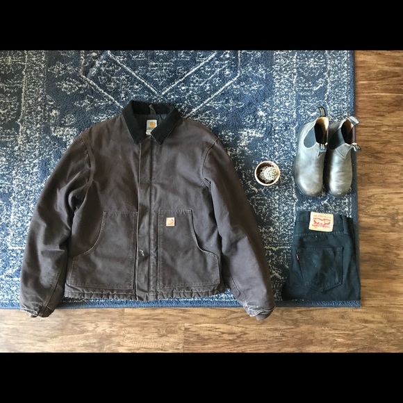 Vintage Carhartt Quilt-Lined Workwear Jacket Brown - Picture 16 of 16